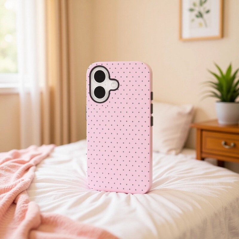 Cross-Border Popular European and American Simple Polka Dot Film Phone Case Suitable for 17Pm Phone Case Apple Phone Case New Model