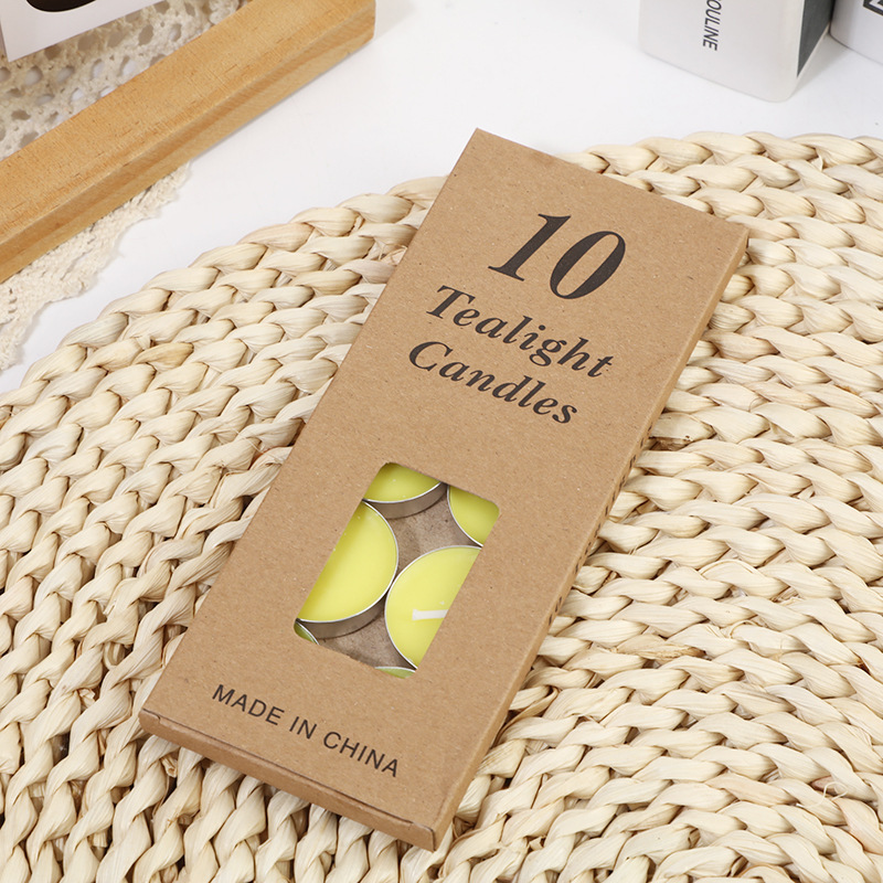 Propuesta creativa confesión 10 velas cáscara de aluminio té cera traje paquete libre de humo romántica pequeña taza redonda té estufa