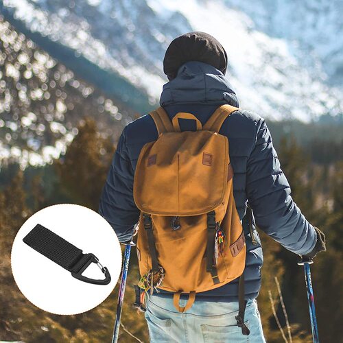 Outdoor tactical nylon triangle buckle strap, multi-functional carabiner D-shaped hanging ring key chain backpack buckle strap