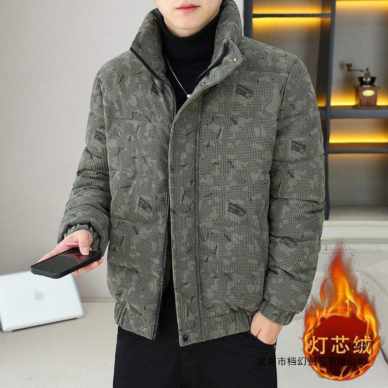 灯芯绒棉衣外套男士冬季加厚保暖新款棉服帅气休闲青年立领棉袄潮