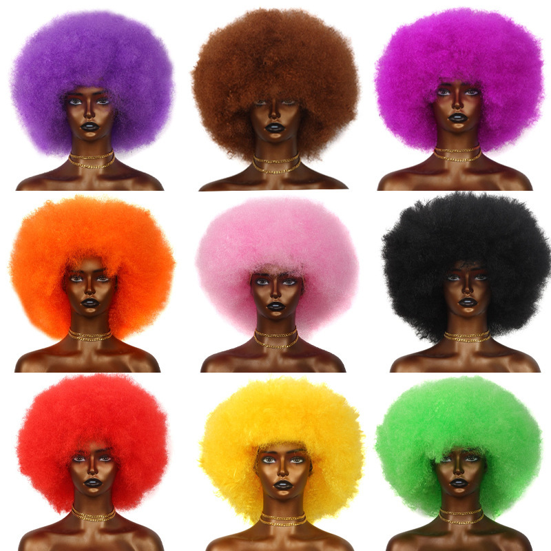 Various Colors in Stock, African Women's and Men's Wigs, Fluffy Small Curls, Big Afros, Afro Wig