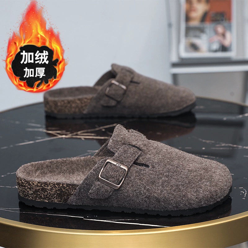Кожаные ботинки на толстой подошве Birkenstock 2024 весна-лето, без шнурков, походная обувь, Birkenstock пробковая подошва, мужская и женская, универсальные