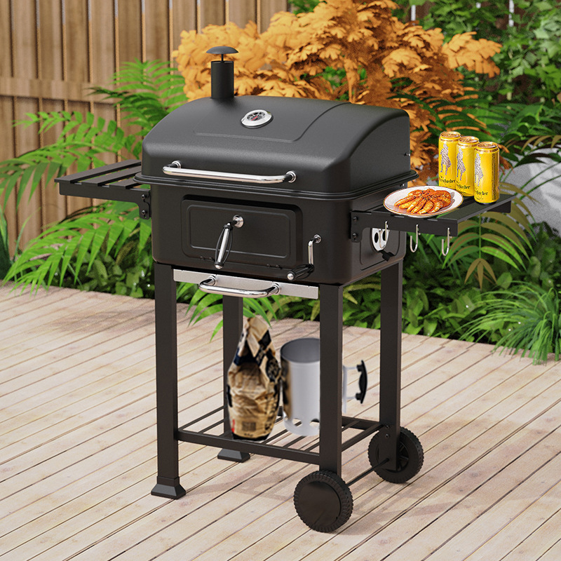 Spot gran parrilla de camping al aire libre parrilla de barbacoa americana plegable con chimenea parrilla exterior estufa de barbacoa