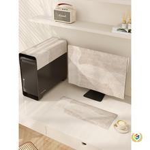 ✅侘寂风电脑罩防尘罩盖布台式电脑主机键盘显示器三件套遮尘布盖