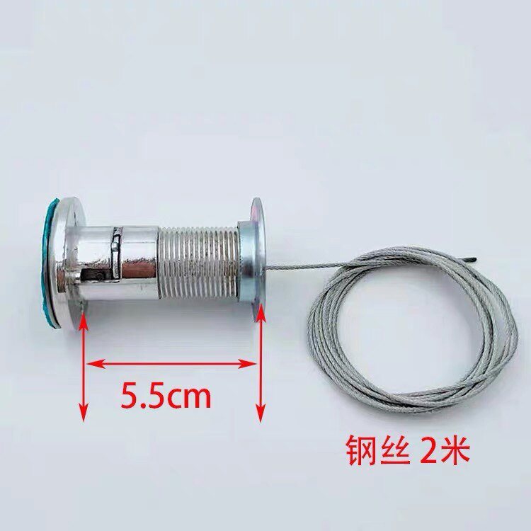 翻板门电动车库门应急锁通用型手动拉绳锁导轨锁十字锁芯穿墙锁