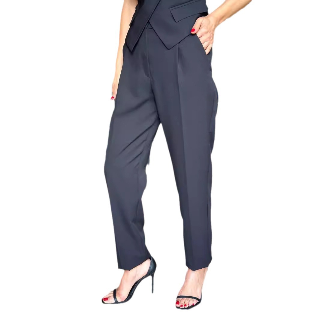 Damenbekleidung Frühjahr und Sommer neue Mode ärmellose Hosenanzug lässige Taschenweste zweiteiliger Anzug für Frauen_voghion.com