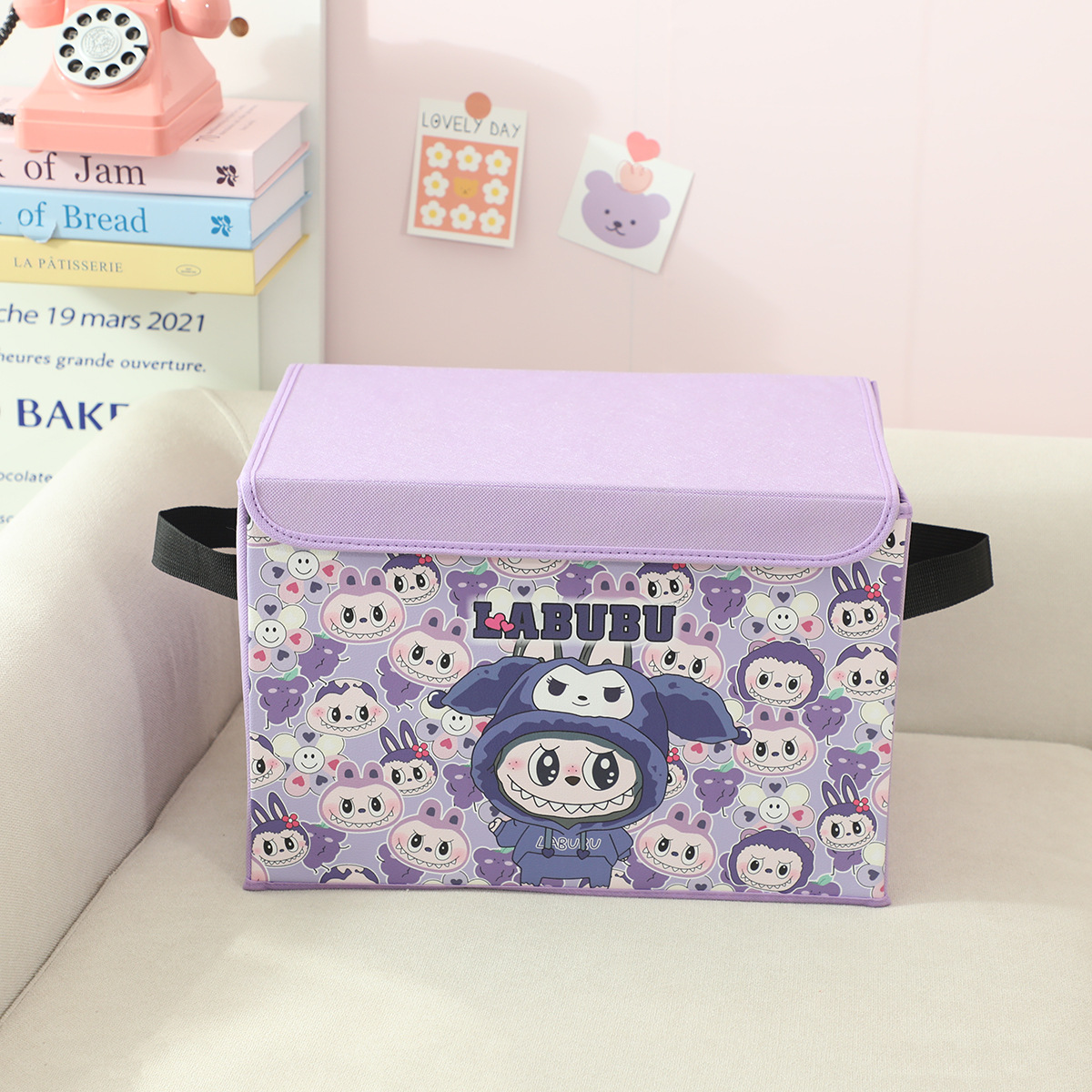 新しい漫画寮ブックスナック収納家庭用衣類おもちゃ収納ボックス折りたたみ車の収納ボックス