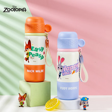 迪士尼疯狂动物城保温杯316不锈钢学生高颜值男女便携提绳水杯子