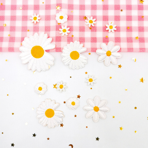 Little Daisy computer embroidered patch patch, trendy clothing embroidery patch, jeans decorative adhesive patch patch