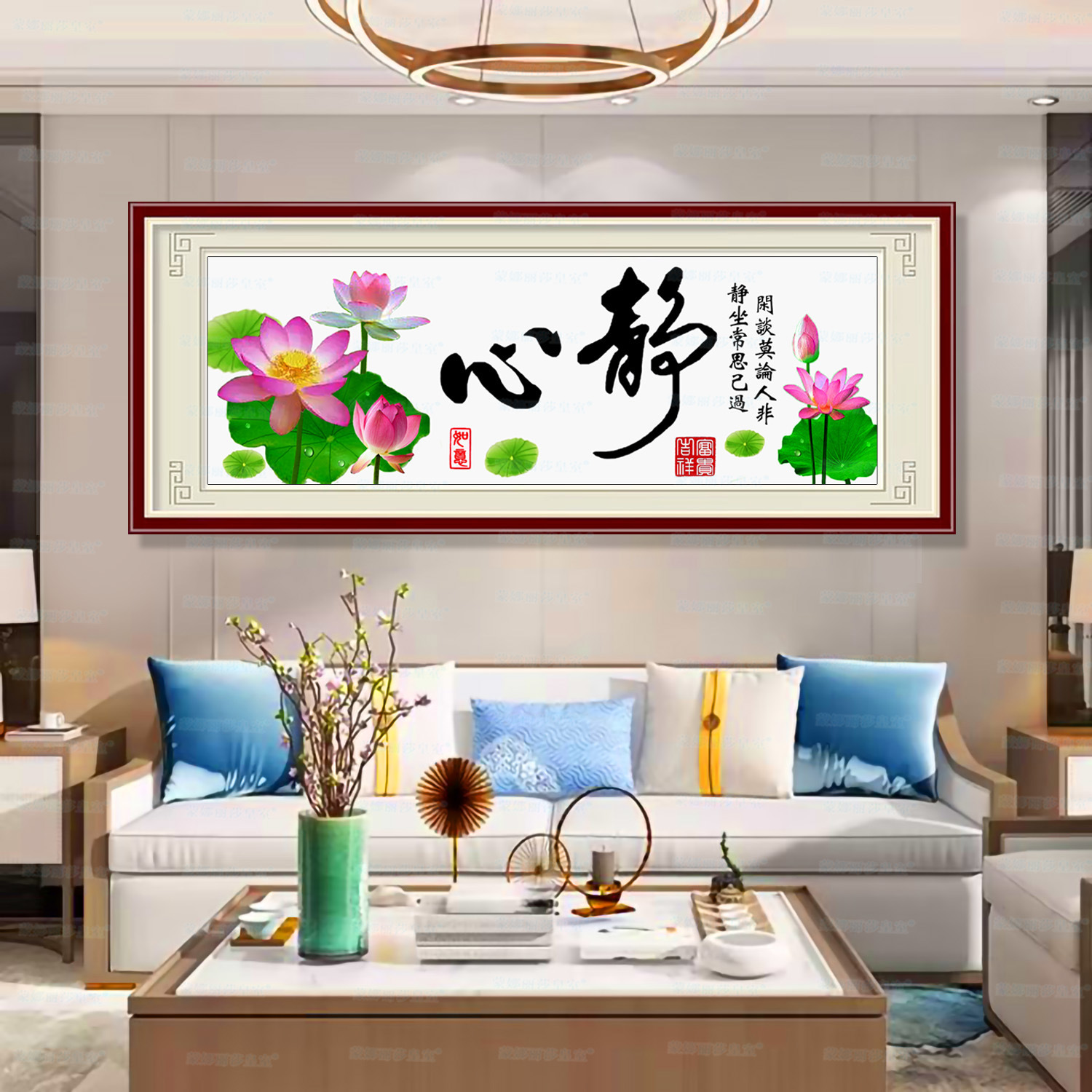 [Colorido paño de oro] Mona Lisa Cruz puntada meditación (Lotus versión) Nuevo simple salón pintura paisaje image 7