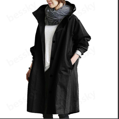 2025 Amazon Women's Casual Style Windbreaker Women's Mid-Length Temperament Waist Long Sleeve Jacket