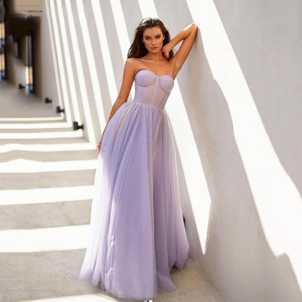 Europa y América Comercio exterior Amazon AliExpress deseo estación independiente nuevo tubo sexy Top tulle vestido de noche