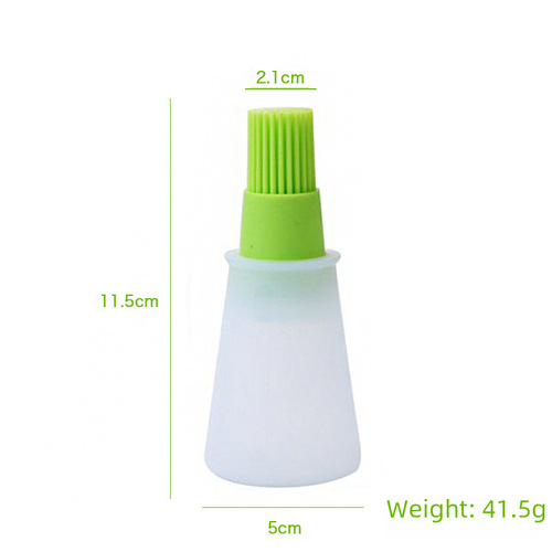 Baking Tool Silicone Oil Bottle Barbecue Brush Measuring Scale Brush Creative Covered Flat Bottom Oil Brush Bottle