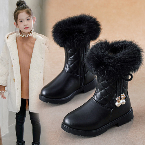 Girls' Boots—Autumn and Winter New Arrival, Korean Style, Thickened and Warm for Older Children, Princess Boots, Cotton Boots, Kids' Snow Boots