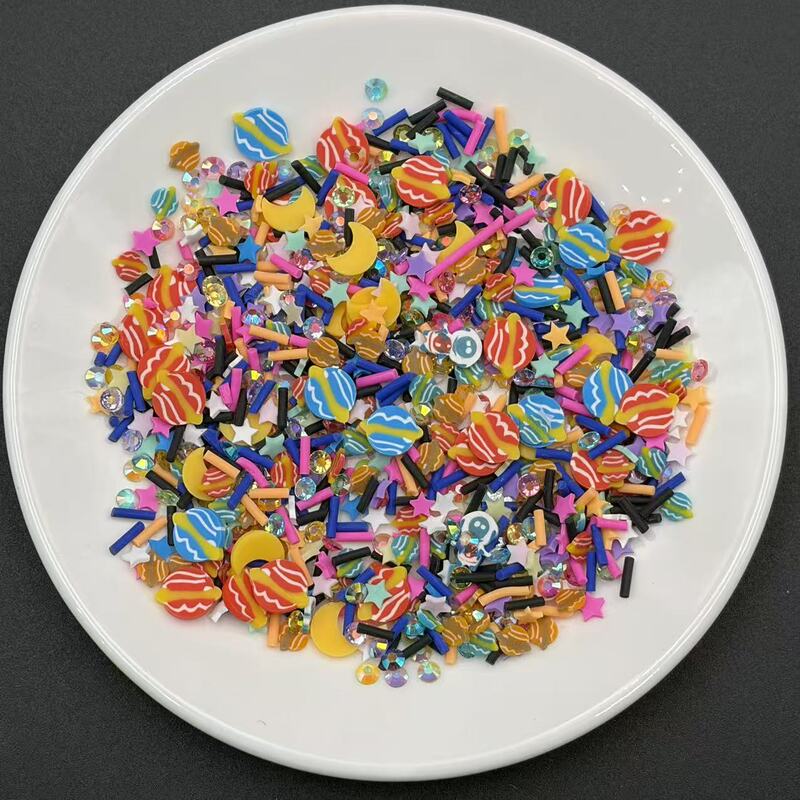 Astronaut Planet Astronaut Various Long Sugar Granules Sugar Needle Soft Clay Pieces Handmade DIY Slime Materials