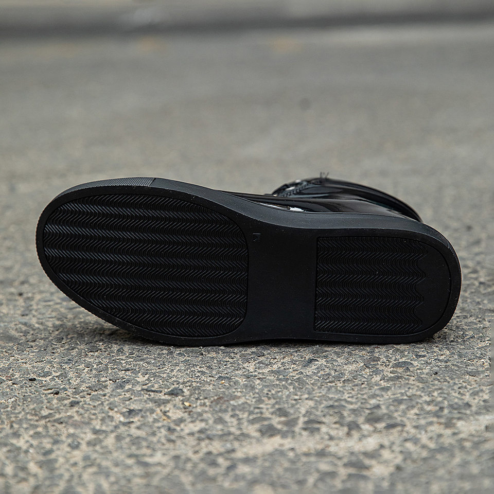 Giày sneaker nam cổ cao da bóng phong cách Hàn Quốc, giày thể thao thời trang cá tính — Bạc, màu xanh, màu đen, màu đỏ chi tiết 8
