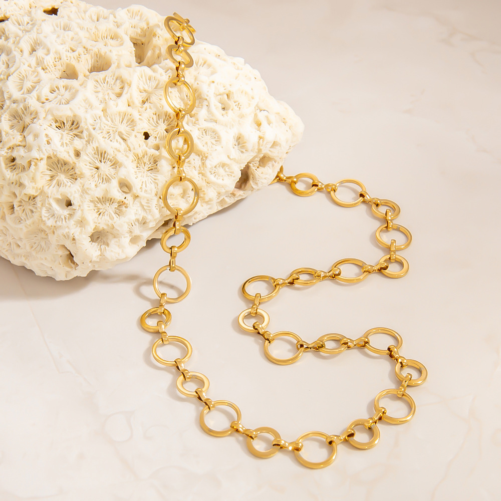 20g Weight PVD Coated Gold Plating Process Chain Jewelry Making Type 18K Real Gold Plated Plating Material cable chain Chain Type 1 Piece Quantity 304 Stainless Steel Material Geometric Pattern Simple Style Style Plating Craft 1 Piece 304 Stainless Steel Cable Chain Chain Necklace Chain 8