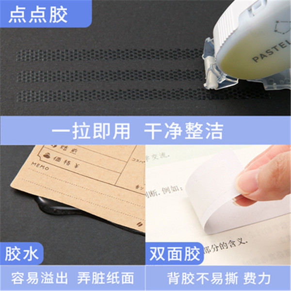 Kokuyo Dot pegamento claro cielo reemplazable Core 8M Arco Iris adhesivo de doble cara fuerte adhesivo de doble cara para los estudiantes