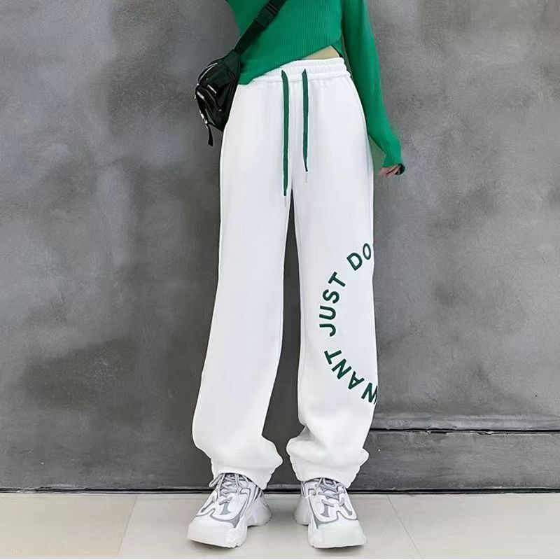 American Retro Hip-Hop High Street Printed Jogger Sweatpants Jazz Dance Loose Straight High-Waisted Casual Pants American Retro Hip-Hop High Street Printed Jogger Sweatpants Jazz Dance Loose Straight High-Waisted Casual Pants