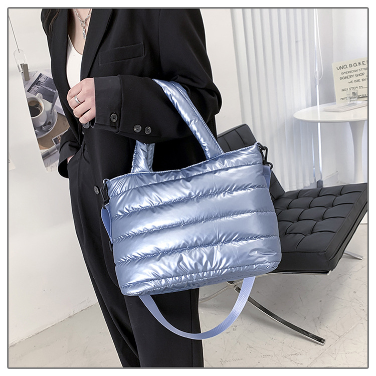Women's Backpack Backpack Solid Color Pattern Winter, Autumn Season Fashion Style Medium Nylon Solid Color Fashion Quilted Square Zipper Handbag Crossbody Bag Square Bag