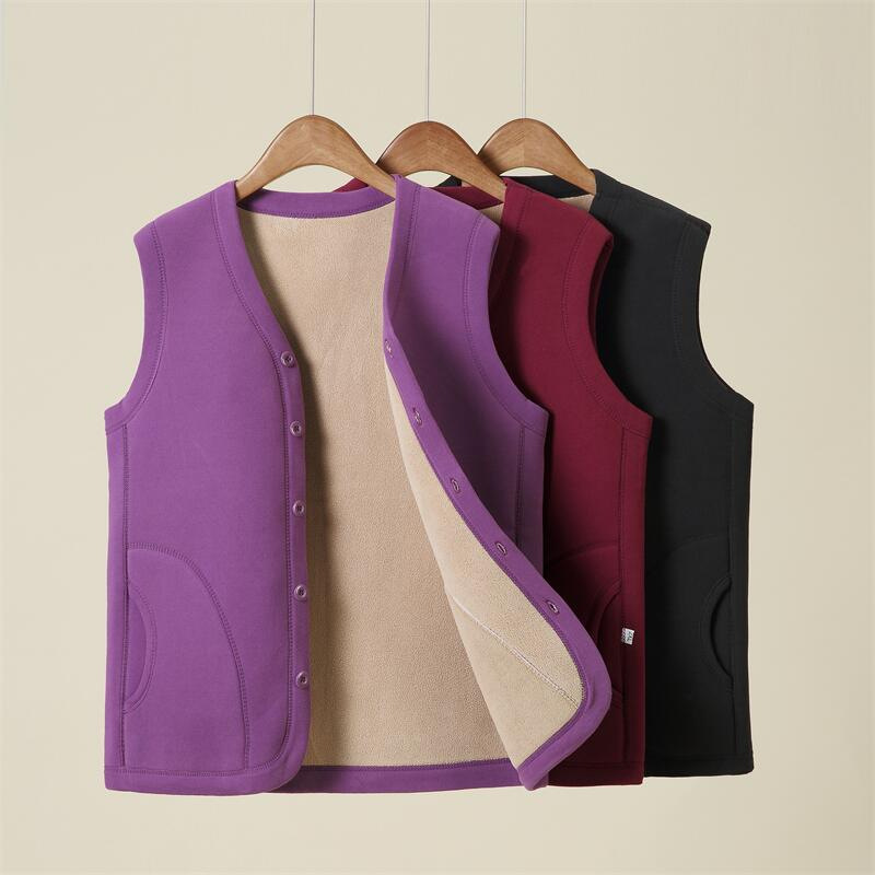 남성 및 여성, 중년 및 노인용 겨울 조끼, 두꺼운 양복 조끼, 벨벳 조끼, 독일 벨벳 따뜻한 대형 아빠 가디건