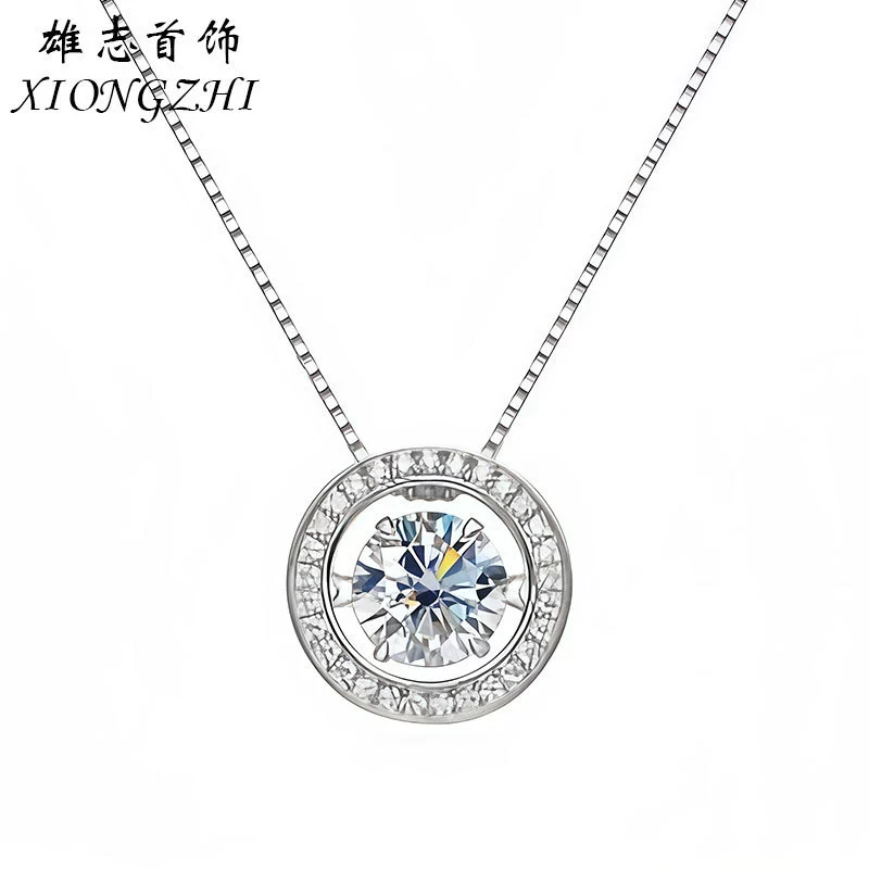 Популярное на AliExpress колье с муассанитом из серебра 925 пробы, цепочка на ключицу, 2 карата, муассанит в форме умного бьющегося сердца