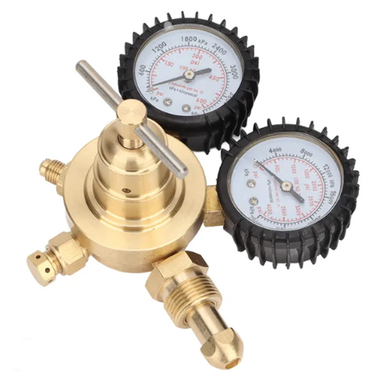全铜外贸高压氮气N2减压器美式CGA580高压氮气减压阀加皮管气管