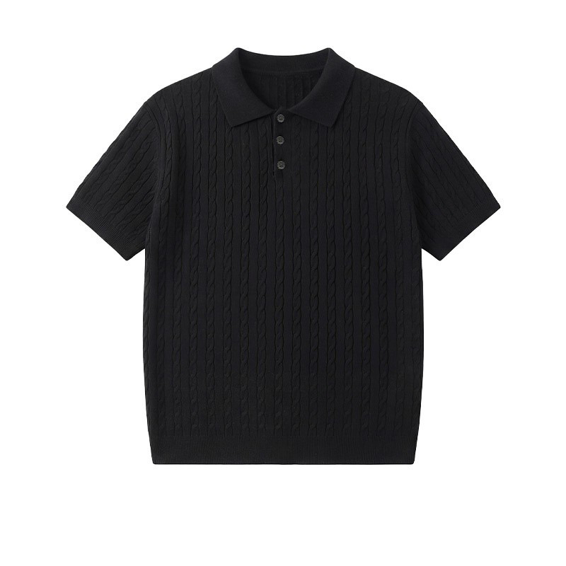 Camisas de polo de cuello gaviota camisa de manga corta hombre tejido camiseta de textura de flores de verano fábrica transfronteriza al por mayor