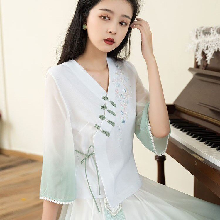 New Chinese-Style Dress, Ear Cleaning Specialist Work Attire, Foot Bath Work Uniform, Tang Suit, Republic of China Style, Cheongsam, Improved Version of Hanfu, Tea Artist