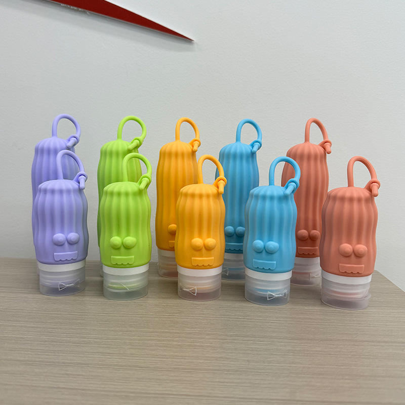 Viaje de silicona botella de 60ml 90ml gran capacidad conjunto de presión a prueba de fugas botella de almacenamiento de cosméticos nueva