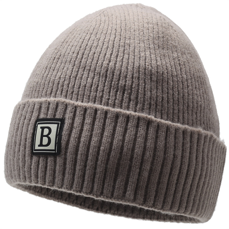 men's keep warm winter ski woolen knitted hat with hood