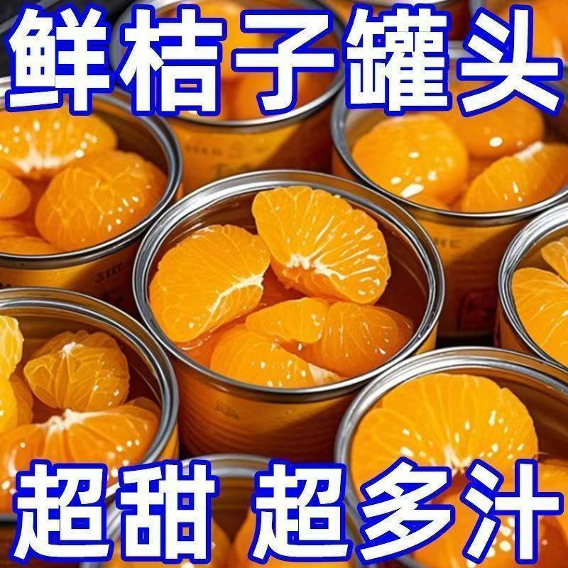 新鲜橘子罐头312g铁罐装新鲜桔子水果橘子罐头老年食品商用一整箱