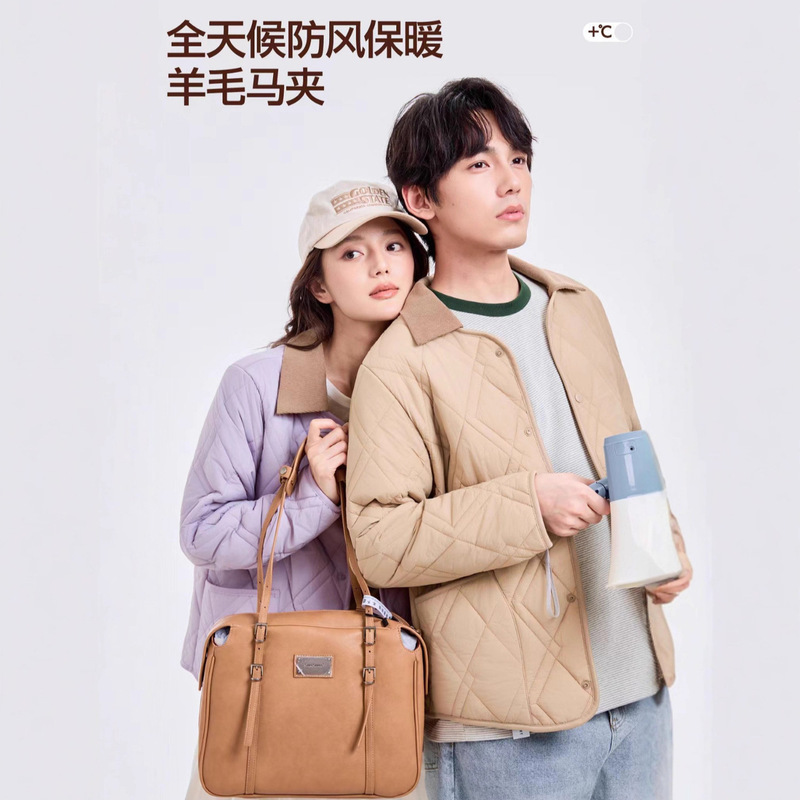 Autumn and Winter Cotton-Padded Clothes, Large Size, Same Style for Men and Women, Lapel Cotton-Padded Clothes, Warm Wool Cotton-Padded Jackets, Slimming Look Long-Sleeved Vests, One-Piece Drop Shipping