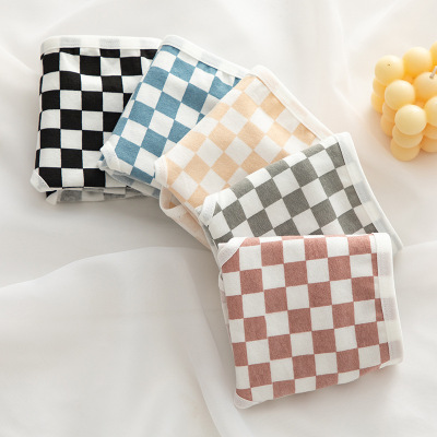 秋冬网红棋盘格纯棉裆女士内裤格子少女棉质透气学生三角短裤头|ms