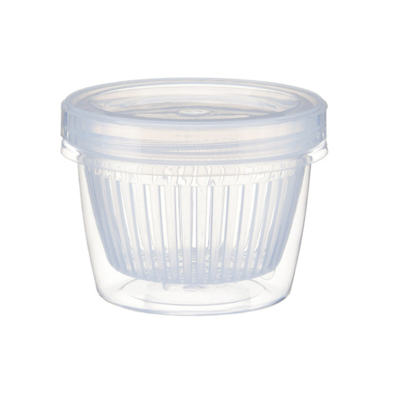 Cebolla rebanadas de jengibre ajo crujiente refrigerador Almacenamiento de frutas y verduras cocina condimento clasificación drenaje caja de almacenamiento con tapa