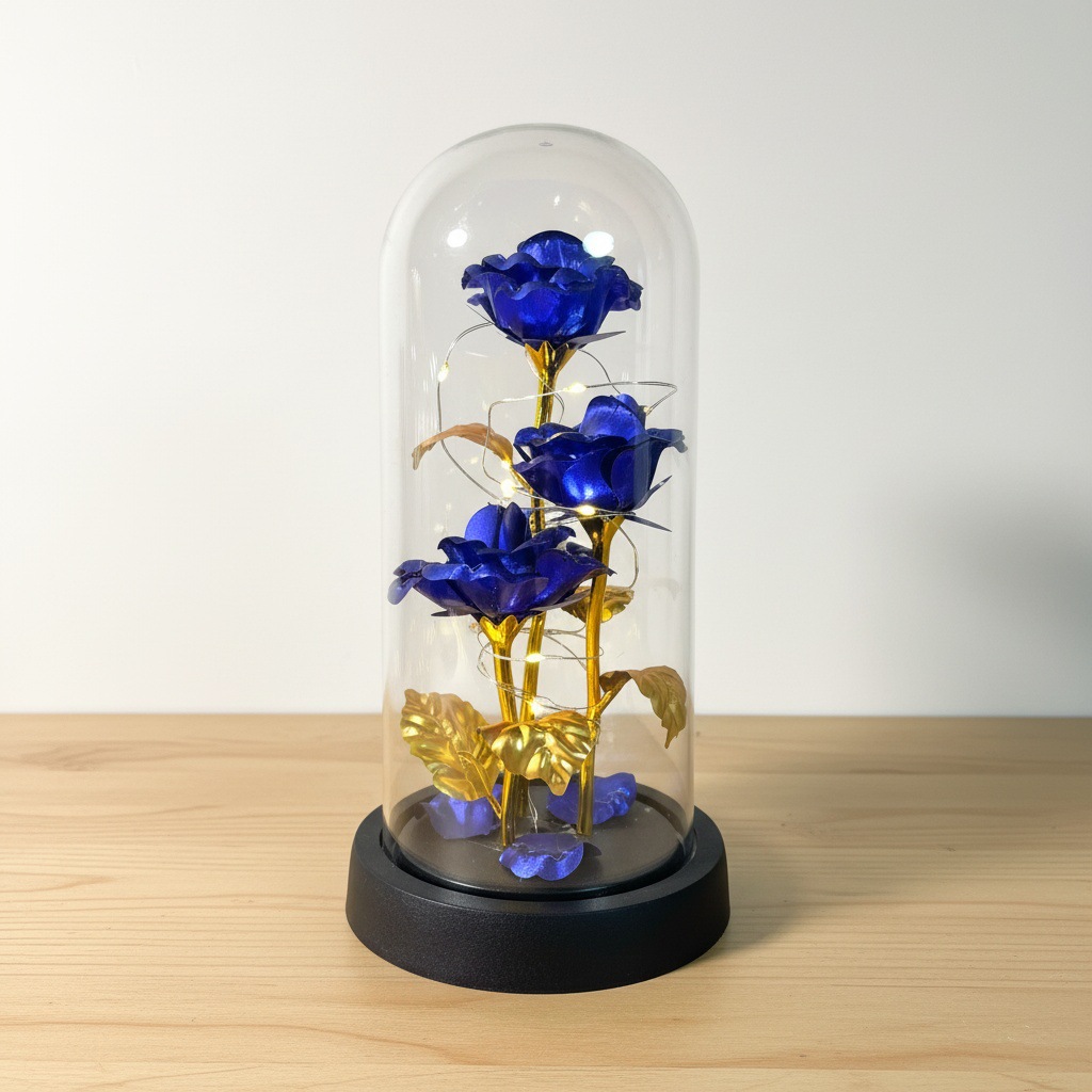 3 flores doradas de flores eternas regalos del Día de la Madre Qiuxi decorativos de mesa ramo de flores regalos del Día de San Valentín transfronterizos