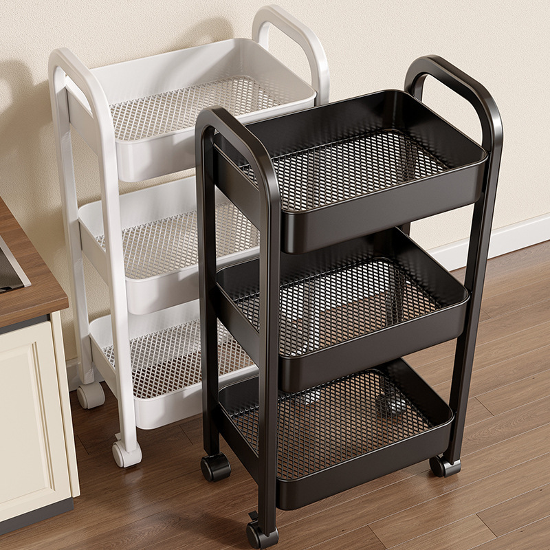 Estante para carro de cocina, canasta de frutas y verduras, canasta de almacenamiento móvil multicapa, estante de almacenamiento para bocadillos