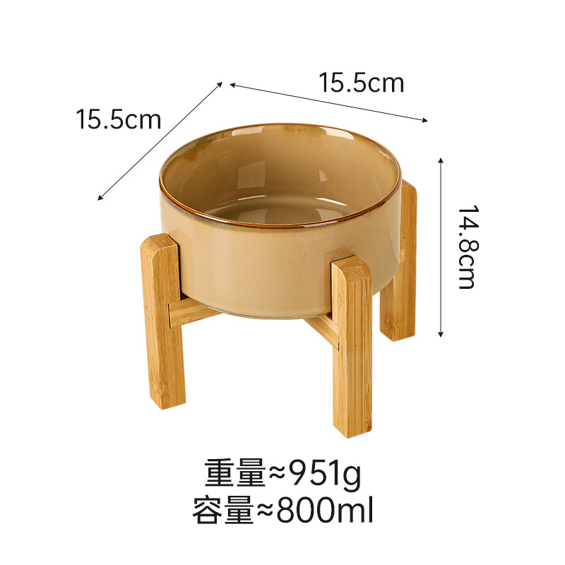 日式窑变陶瓷宠物猫碗盆狗碗饮水碗双碗保护颈椎慢食碗防噎防打翻|undefined
