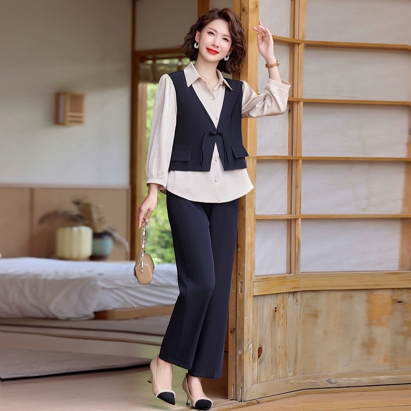 Оптовая продажа модный набор Весенний и осенний молодой мамы, иностранный набор из двух частей, 2025 темперамент, новая одежда для женщин среднего и пожилого возраста