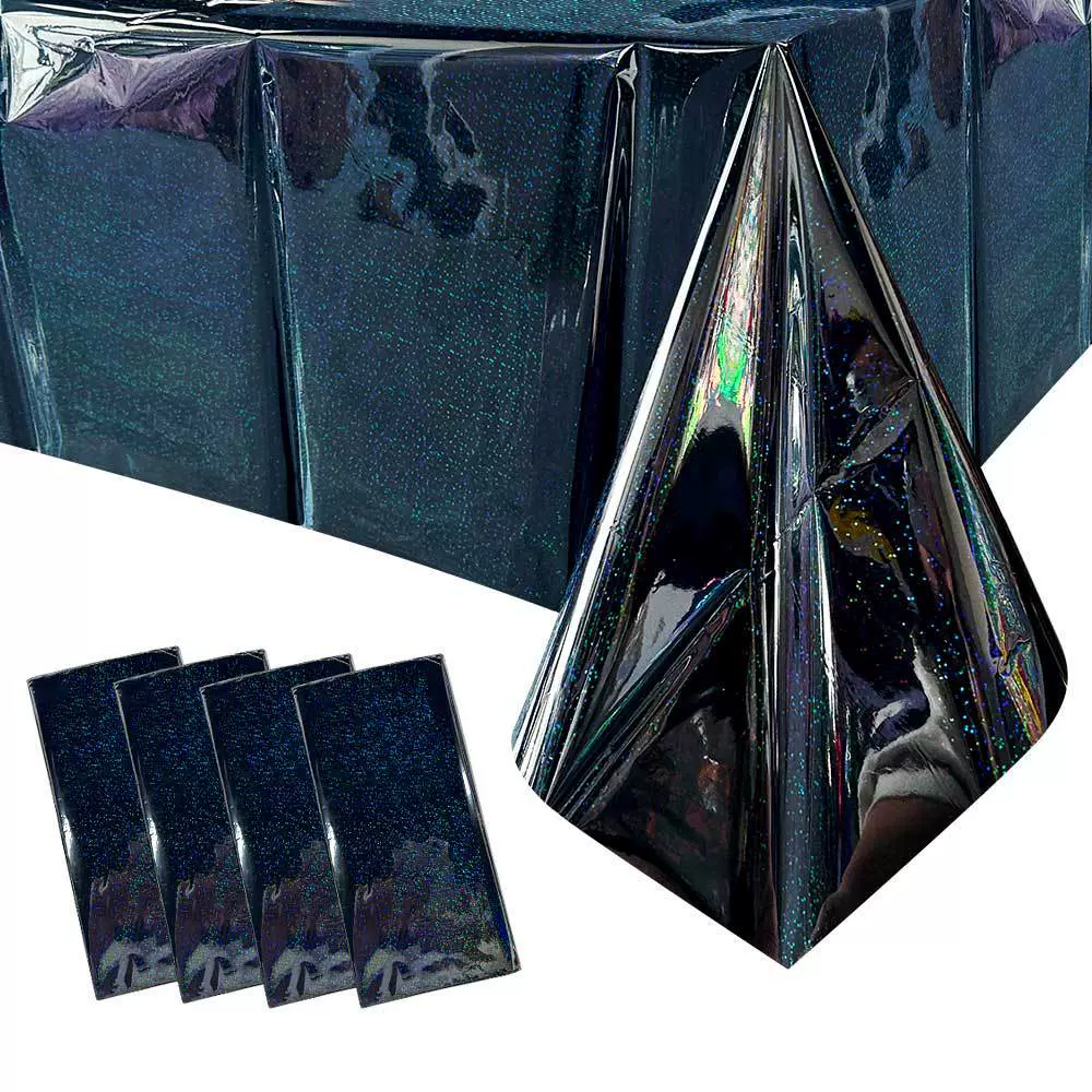 金色玫瑰金素面铝膜桌布一次性派对用品道具布置素色装饰镭射质感