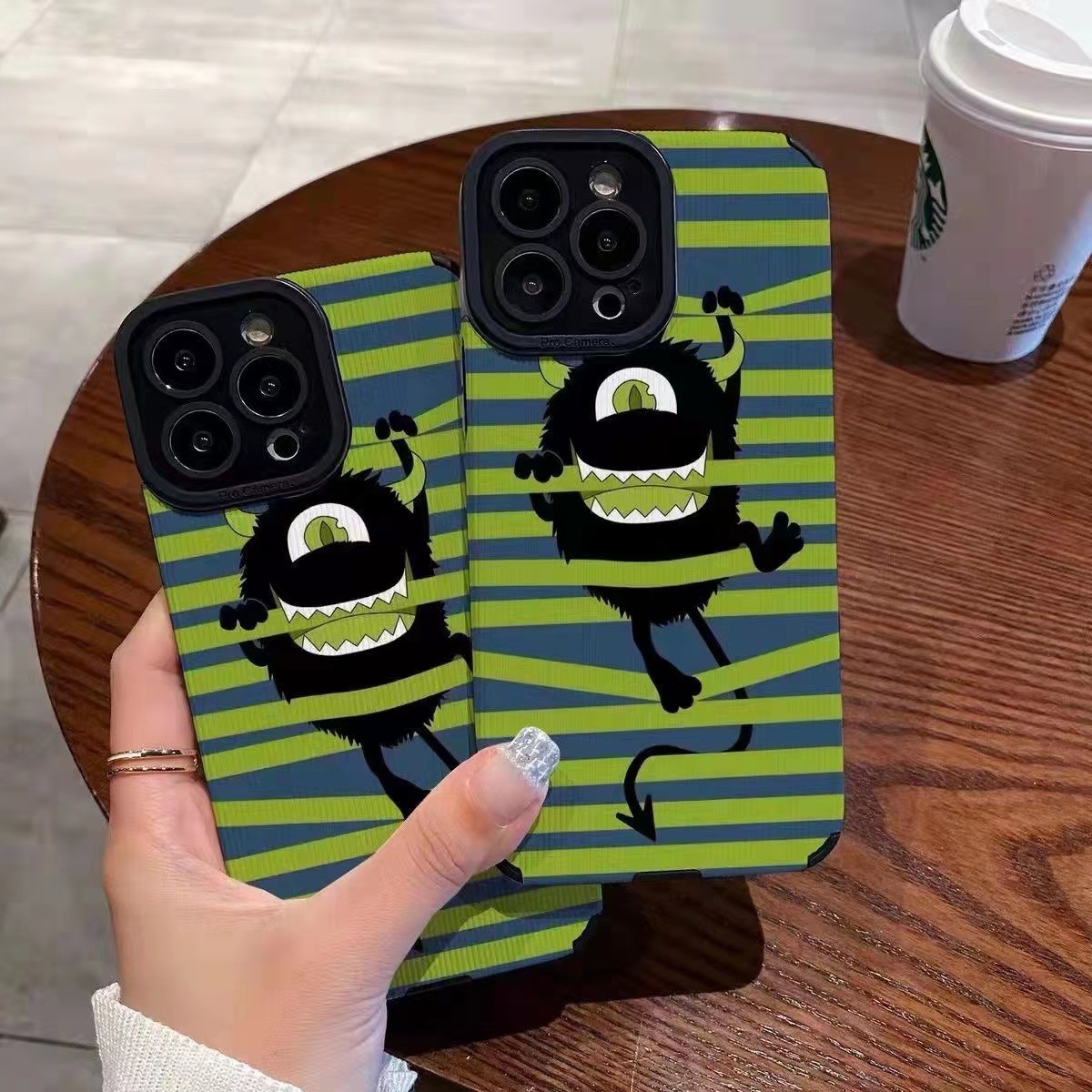 Suitable Samsung A72 phone plaid one eyed monster A53 A32 cute protective case for women A50_voghion.com