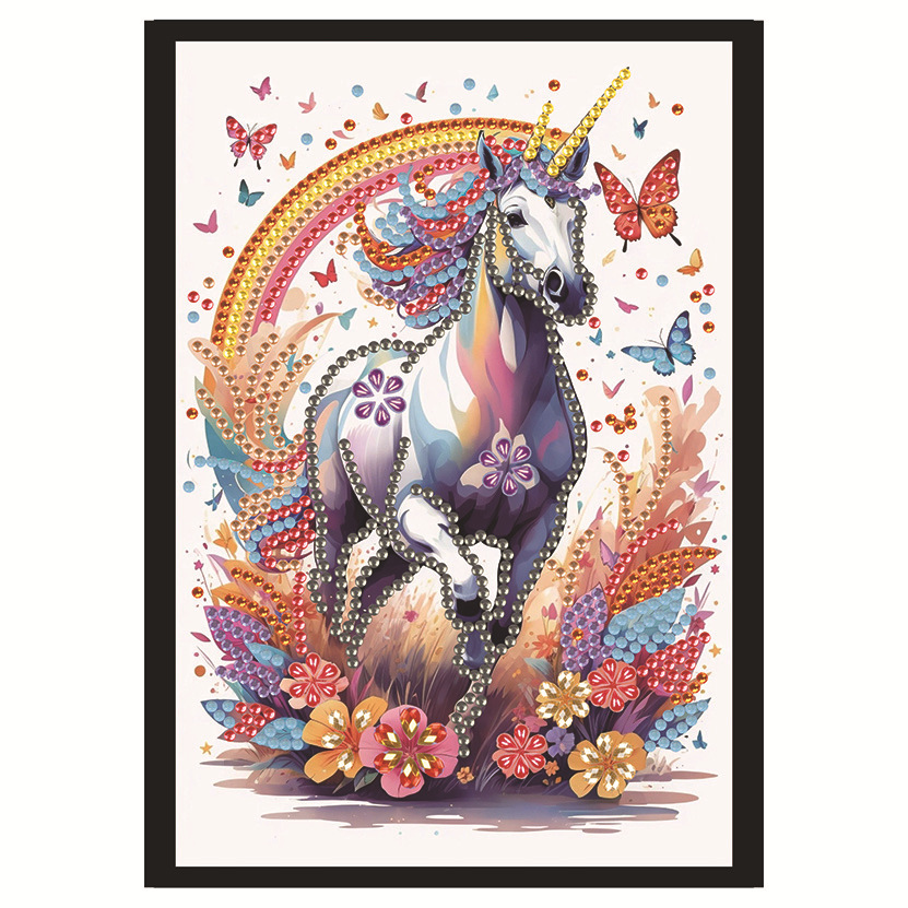 Transfronterizos nuevos dibujos de diamantes DIY hechos a mano unicornio dibujo de diamantes cuaderno dibujo de diamantes llenos de pintura de diamantes