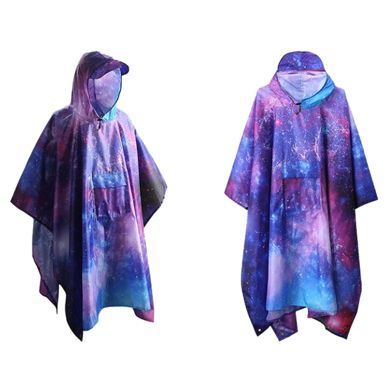 Canopy Mat tres en uno poncho senderismo al aire libre capa multifuncional impermeable PU impermeable poliéster tafetán Amazon