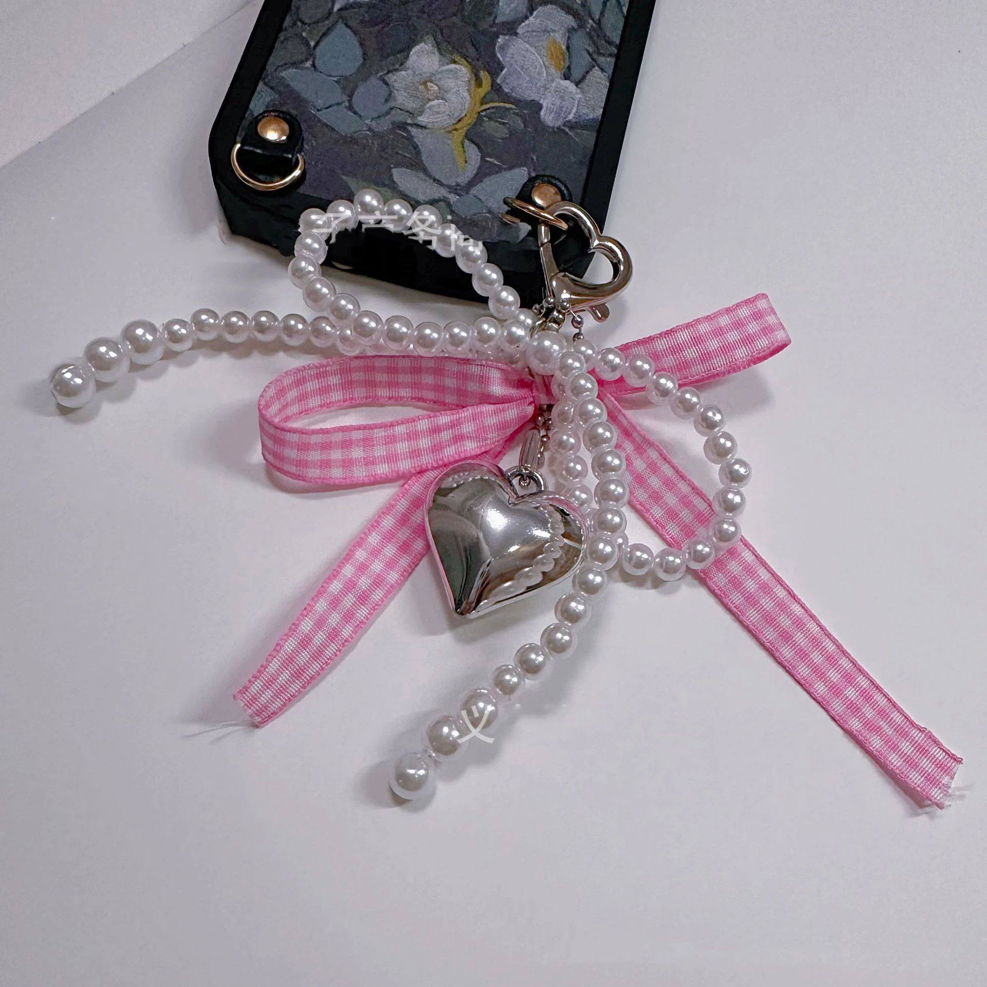 23g Weight Keychain Classification 1 Piece Quantity Holiday, Daily Occasion Plastic Material Heart Shape, Bow Knot Pattern Casual, Sweet Style 1 Piece Heart Shape Bow Knot Keychain Plastic Casual Sweet 9