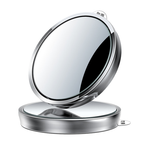 Rearview Mirror with Car Logo, Small Round Mirror, Backup Camera Blind Spot Assistance Mirror, Reflective Mirror, 360-Degree Adhesive Mount Super Clear Mirror