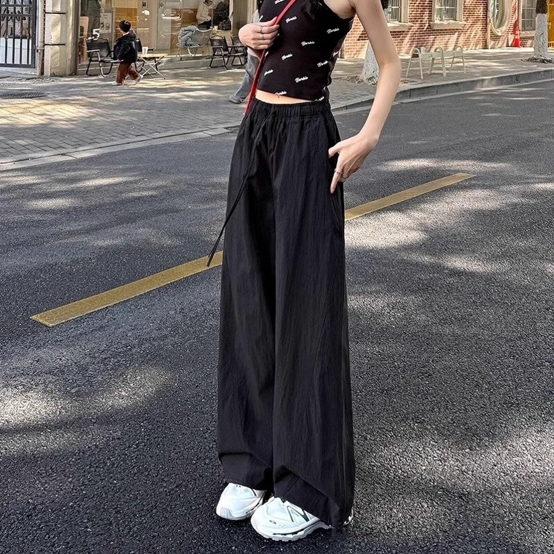 美式嘻哈街头辣妹速干工装裤女夏季爵士舞宽松阔腿冲锋运动裤薄款|undefined