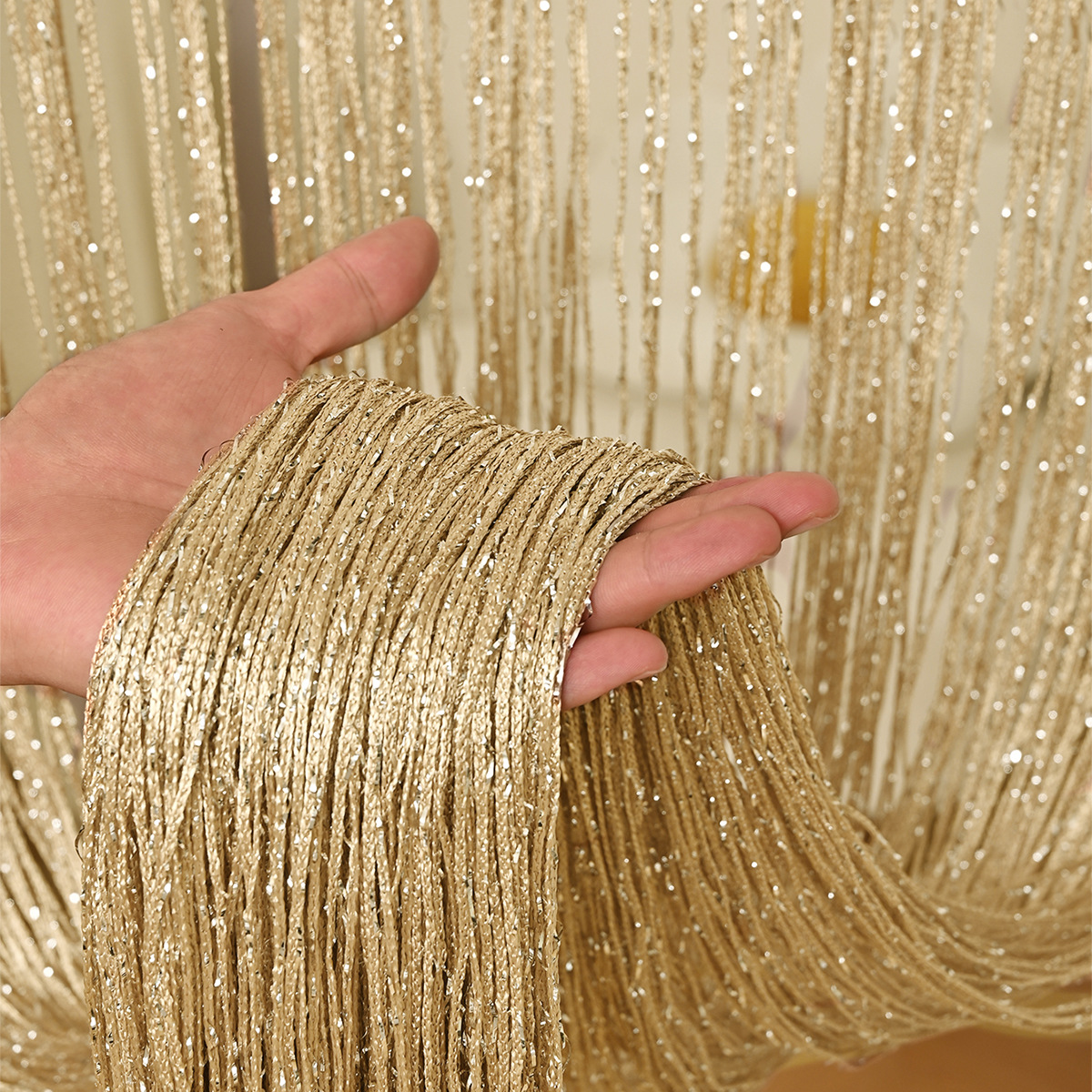 Amazon transfronterizo plano plata línea recta cortina barra de malla cortina