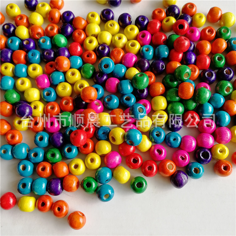 in stock color wood beads diy jewelry accessories 4-20mm round beads color mixed batch round wood beads handmade beaded wholesale