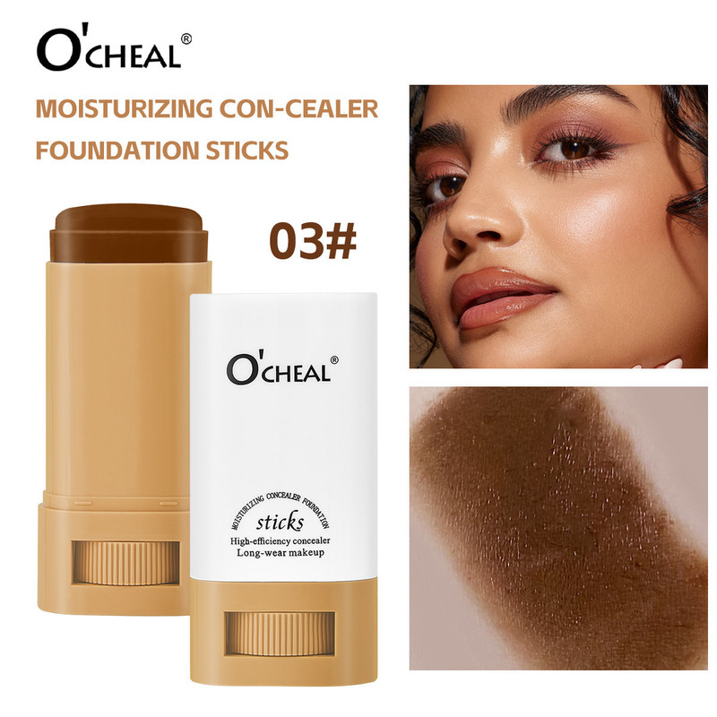 OCHEAL クロスボーダー ヨーロッパとアメリカの消しゴム コンシーラー ファンデーション クリーム 保湿、軽くて透明、肌の色を明るくし、メイクを落としにくいファンデーション スティック|undefined