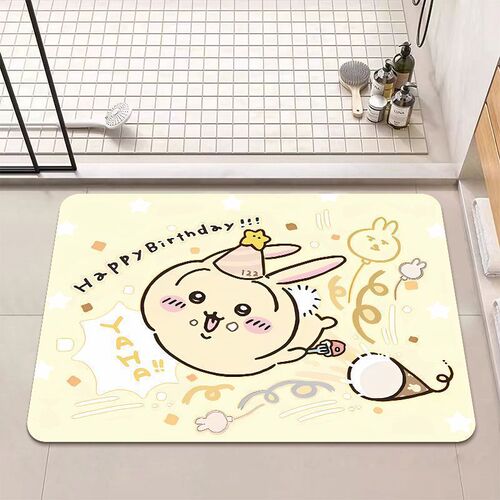 Cartoon Chika Wa floor mat, bathroom anti-slip quick-drying floor mat, entrance door mat, toilet door mat, absorbent floor mat